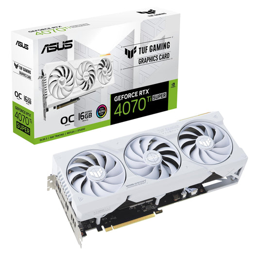 ASUS Tuf Gaming Nvidia Geforce RTX 4070 Ti Super White Oc Edition Gaming Graphics Card (pci_e_x16, 16Gb Gddr6X, Hdmi 2.1A, Displayport 1.4A) - Triveni World