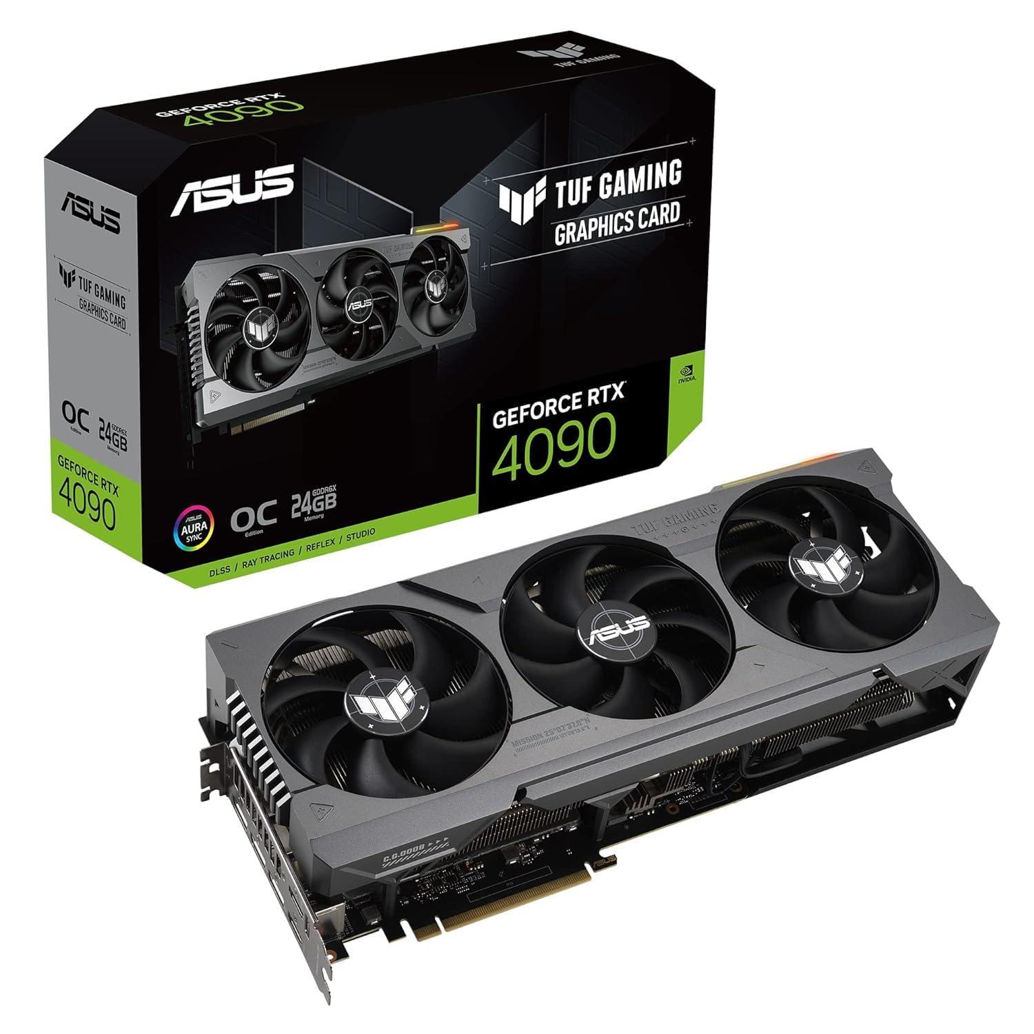 ASUS TUF Ge Force RTX 4090 OC Edition Gaming PCI_E_X16 Graphics Card (PCIE 4.0, 24 GB GDDR6X, HDMI 2.1A, Display Port 1.4A) TUF-RTX4090-O24G-GAMING - Triveni World