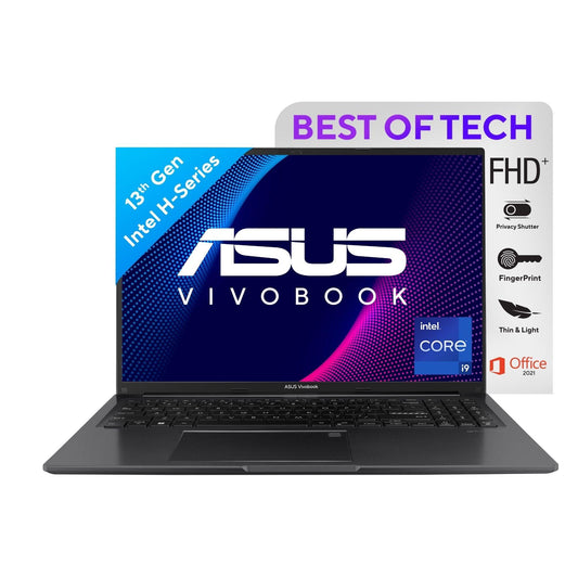 ASUS Vivobook 16 (2023), Intel Core i9-13900H 13th Gen, 16" (40.64 cm) FHD+, Thin & Light Laptop (16GB/1TB SSD/Intel Iris Xe/Win 11/Office 2021/Backlit KB/Fingerprint/Black/1.88 kg), X1605VA-MB957WS - Triveni World