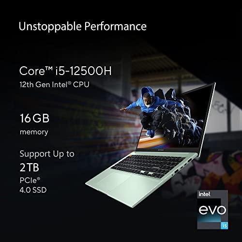 ASUS Vivobook S15 OLED (2022) 15.6" (39.62 cms) FHD OLED, Intel Core i5-12500H 12th Gen, Thin and Light Laptop (16GB/512GB SSD/Iris Xe Graphics/Windows 11/Office 2021/Green/1.8 kg) K3502ZA-L503WS - Triveni World