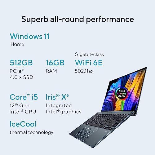 ASUS Zenbook 14X OLED, Intel Core i5-12500H 12th Gen, 14" (35.56 cm) 2.8K 90Hz OLED, Thin and Light Laptop (16GB/512GB/Win11/Office 2021/Fingerprint/Grey/1.4 kg), UX5401ZA-KM541WS - Triveni World