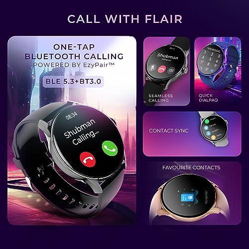 beatXP Flare Pro 1.39” HD Display Bluetooth Calling Smart Watch, 100+ Sports Modes, Heart Rate Monitoring, SpO2, AI Voice Assistant, IP68 - Black - Triveni World