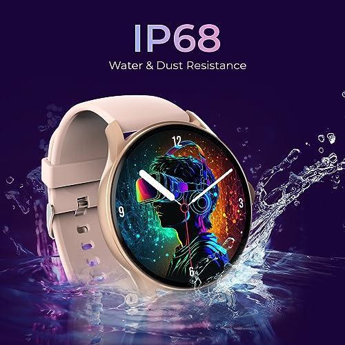 beatXP Flare Pro 1.39” HD Display Bluetooth Calling Smart Watch, 100+ Sports Modes, Heart Rate Monitoring, SpO2, AI Voice Assistant, IP68 - Champagne Gold - Triveni World