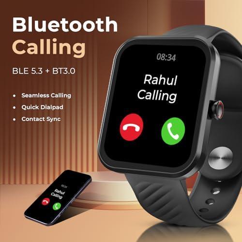 beatXP Marv Aura 1.83” HD Display Bluetooth Calling Smart Watch, Metal Body, 240 * 284 px, 500 Nits, 60 Hz Refresh Rate, 100+ Sports Modes, 24x7 Health Tracking, IP67 (Black) - Triveni World