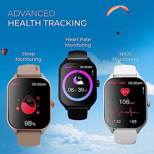 beatXP Marv Raze 1.96" Display, Advanced Bluetooth Calling Smart Watch, Smart AI Voice Assistant, 60 Hz Refresh Rate, Health, SpO2 & Stress Monitoring, Fast Charging (Gold) - Triveni World