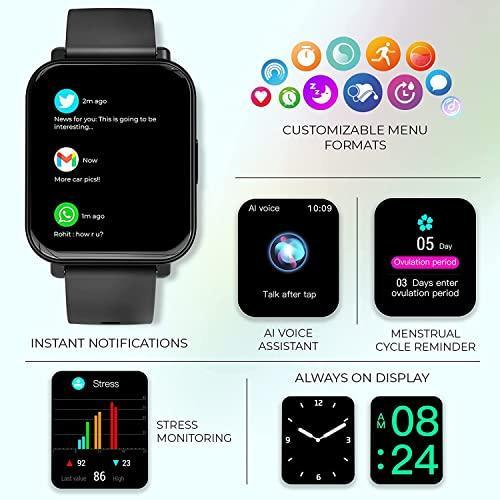 beatXP Unbound Neo 1.8" Super AMOLED Display, Bluetooth Calling Smart Watch, 100+ Sports Modes, 500 Nits Brightness, Health & SpO2 Monitoring (Electric Black) - Triveni World