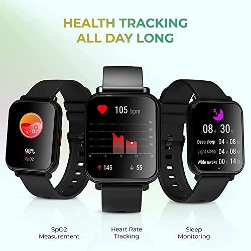 beatXP Unbound Neo 1.8" Super AMOLED Display, Bluetooth Calling Smart Watch, 100+ Sports Modes, 500 Nits Brightness, Health & SpO2 Monitoring (Electric Black) - Triveni World