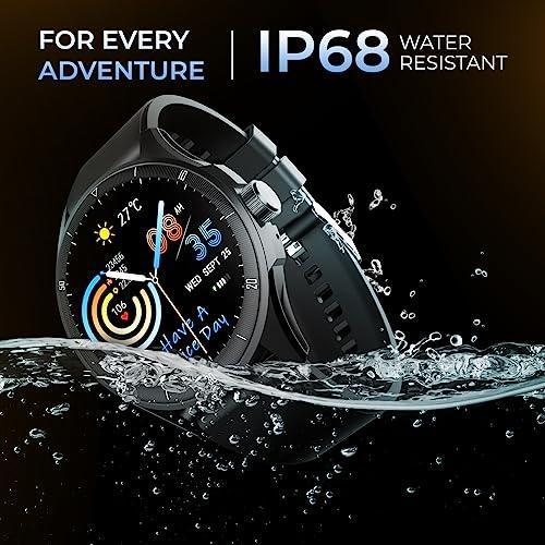 beatXP Vega Neo 1.43” AMOLED Bluetooth Calling Smartwatch with 466 * 466 Pixel, 60 Hz Refresh Rate, 500 Nits, Always on Display, Health Tracking, 100+ Sports Modes (Black Strap, 1.43) - Triveni World