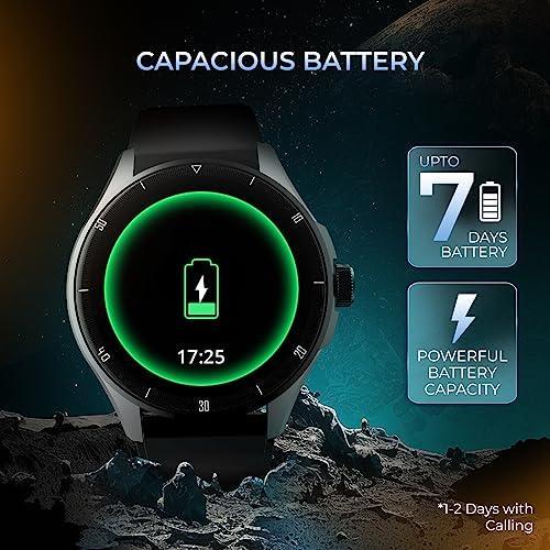 beatXP Vega Neo 1.43” AMOLED Bluetooth Calling Smartwatch with 466 * 466 Pixel, 60 Hz Refresh Rate, 500 Nits, Always on Display, Health Tracking, 100+ Sports Modes (Black Strap, 1.43) - Triveni World