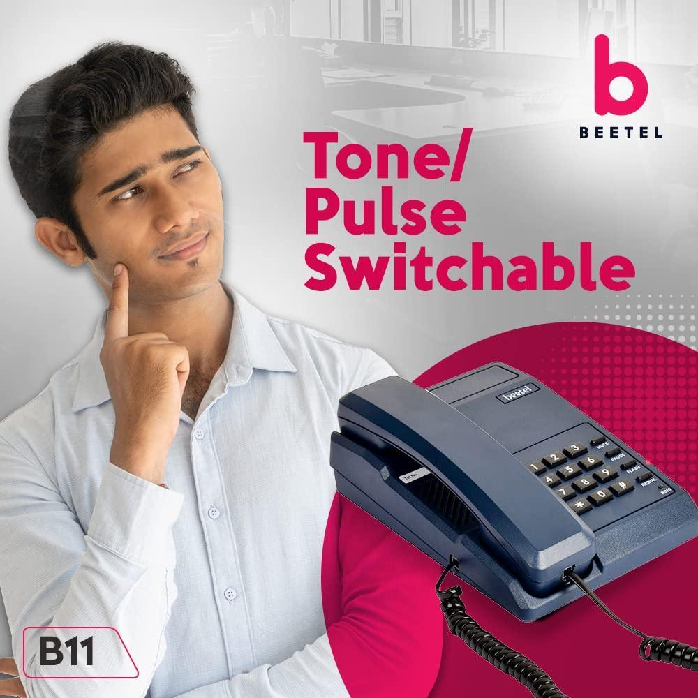 Beetel B11 Corded Landline Phone, Ringer Volume Control, LED for Ring Indication, Wall/Desk Mountable, Classic Design,Clear Call Quality,Mute/Pause/Flash/Redial Function (Made In India)(Dark Red)(B11) - Triveni World