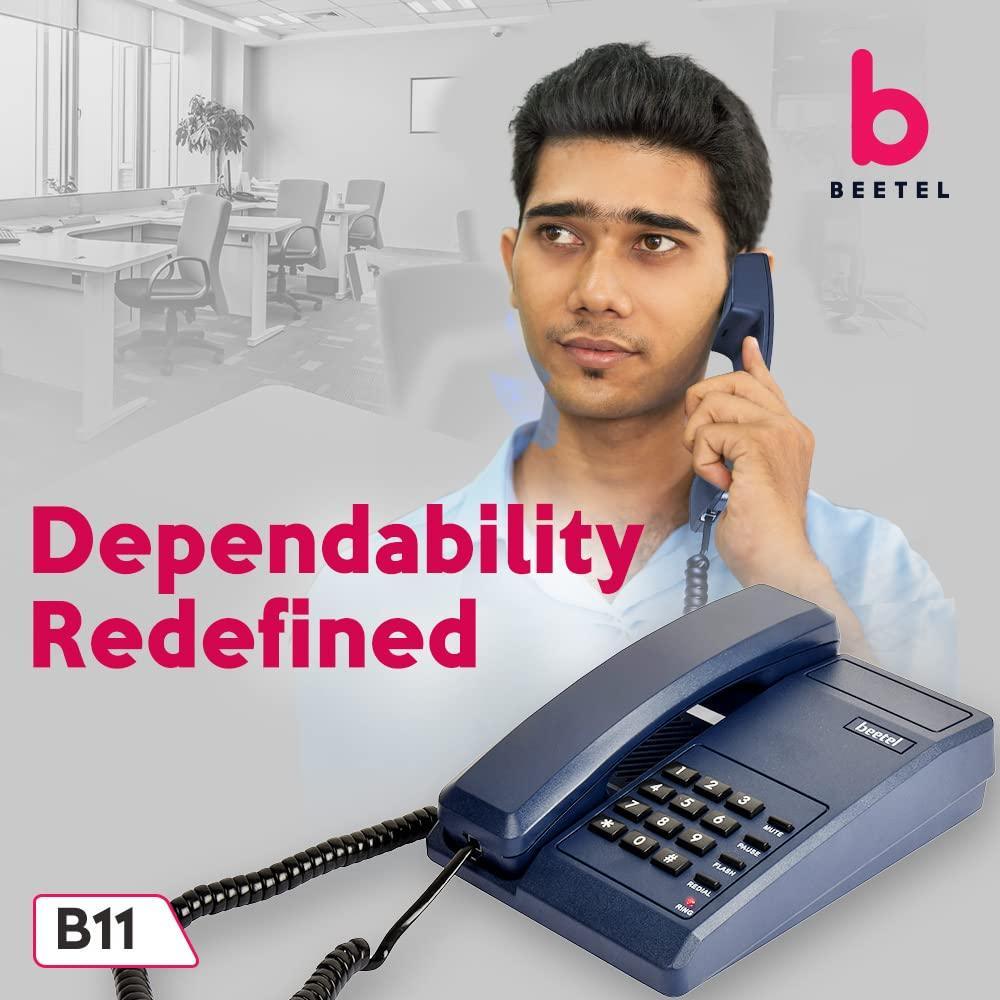 Beetel B11 Corded Landline Phone, Ringer Volume Control, LED for Ring Indication, Wall/Desk Mountable, Classic Design,Clear Call Quality,Mute/Pause/Flash/Redial Function (Made In India)(Dark Red)(B11) - Triveni World