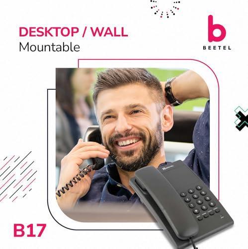 Beetel B17 Corded Landline Phone, Ringer Volume Control,LED for Ring Indication,Wall/Desk Mountable, Elegant Design,Clear Call Quality,Mute/Pause/Flash/Redial Function(Made in India) (Anthracite)(B17) - Triveni World