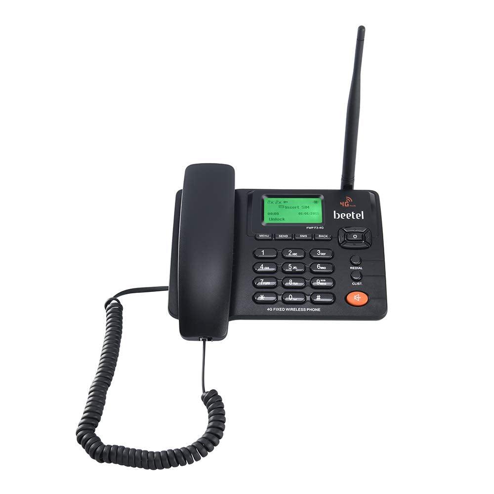 Beetel F3 4G Fixed Landline Wireless Phone with Hotspot, LED Backlight, 2 Way Digital Speaker, Supports 4G Volte, 4G LTE, 3G, 2G (F3)(Black) - Triveni World