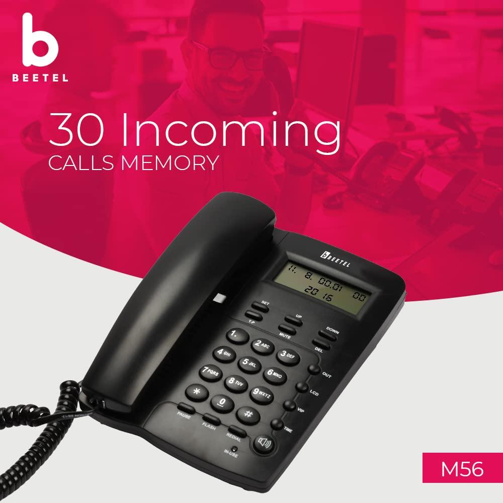 Beetel M56 Corded Phone (Black) - Triveni World