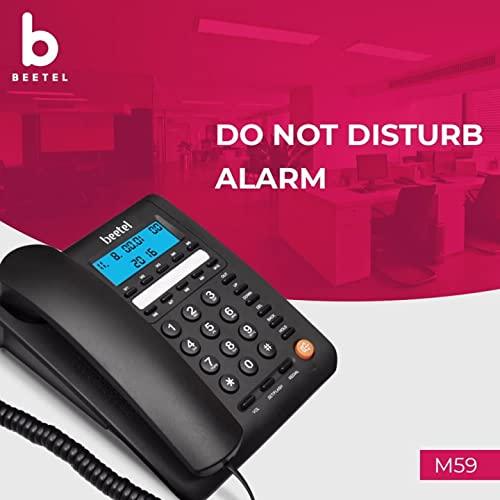 Beetel M59 Caller Id Corded Landline Phone With 16 Digit Lcd Display & Adjustable Contrast,10 One Touch Memory Buttons,2Ways Speaker Phone,Music On Hold,Solid Build Quality,Classic Design (Black)(M59) - Triveni World