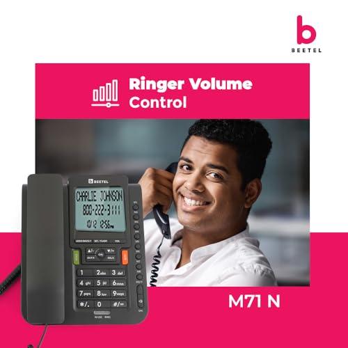 Beetel M71N Caller ID Landline Phone for Home or Office, 16 Digit Display, 2-Way Speaker Phone with adjustable volume, 8 One Touch Memory Buttons, TEC Certified, 30 Incoming Call Memory (Anthracite) - Triveni World