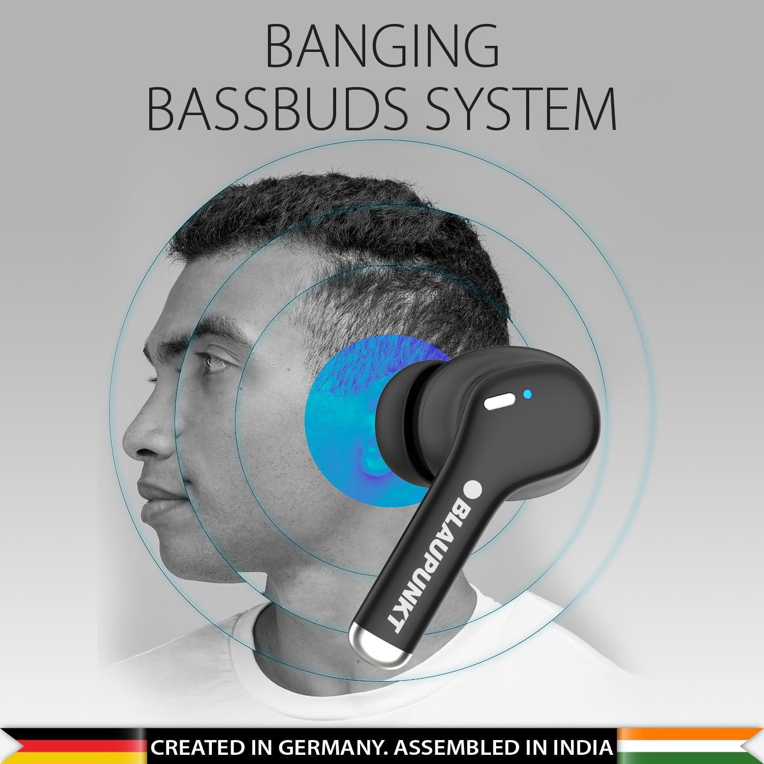 Blaupunkt Newly Launched Btw100 Xtreme Truly Wireless Bluetooth Earbuds I 99H Playtime* I Quad Mic I Crispr Enc Tech I Gaming Mode I Turbovolt Charging I Bt Version 5.3 (Black),in-Ear - Triveni World