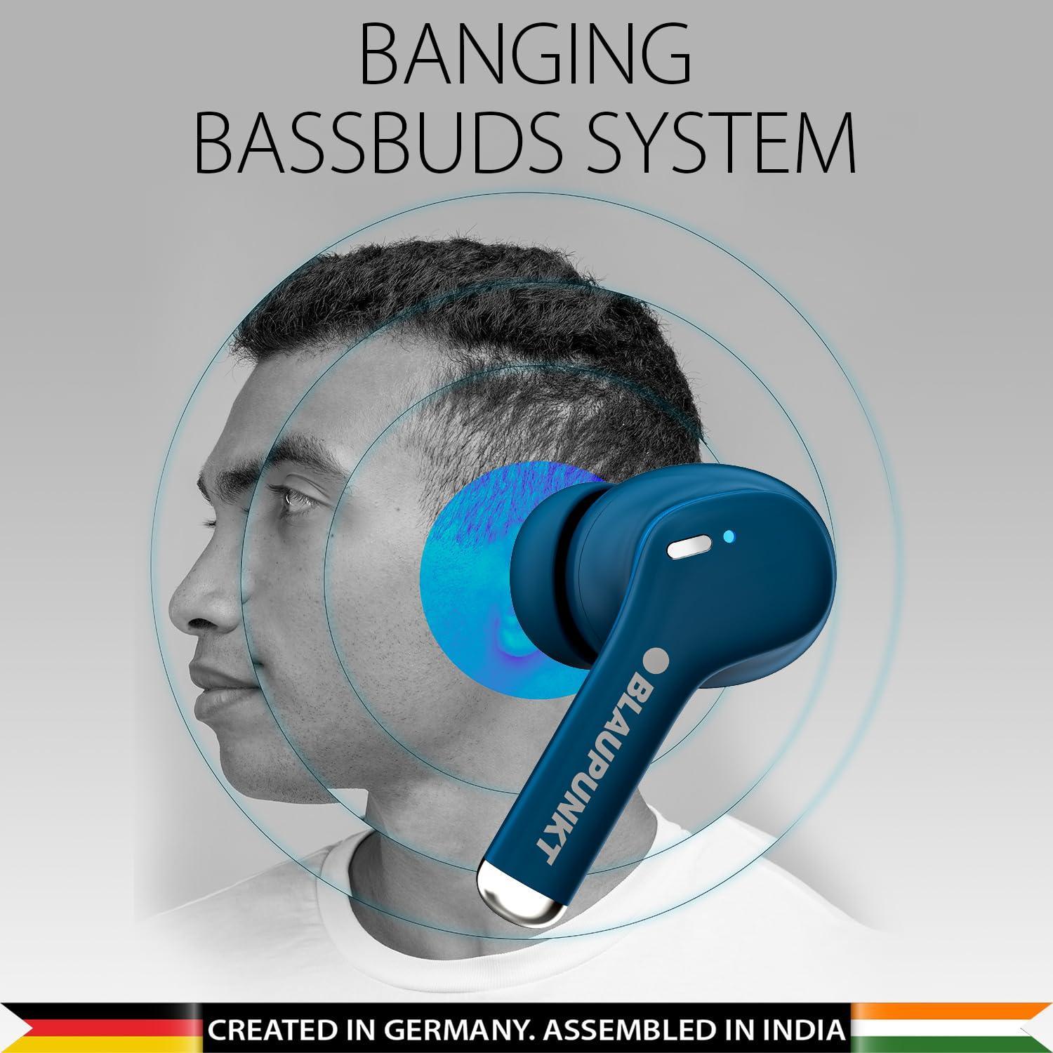 Blaupunkt Newly Launched Btw100 Xtreme Truly Wireless Bluetooth in Ear Earbuds I 99H Playtime* I Quad Mic I Crispr Enc Tech I Gaming Mode I Turbovolt Charging I Bt Version 5.3 (Blue) - Triveni World