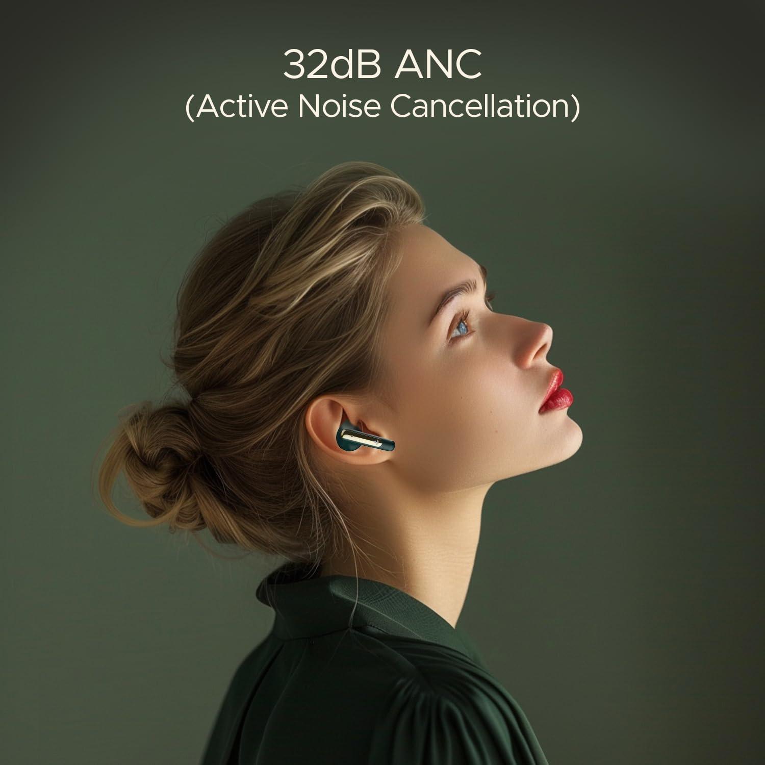 boAt Airdopes 141 ANC TWS in-Ear Earbuds w/ 32 dB ANC, 42 Hrs Playback, 50ms Low Latency Beast Mode, IWP Tech, Quad Mics with ENx, ASAP Charge & IPX5(Green) - Triveni World