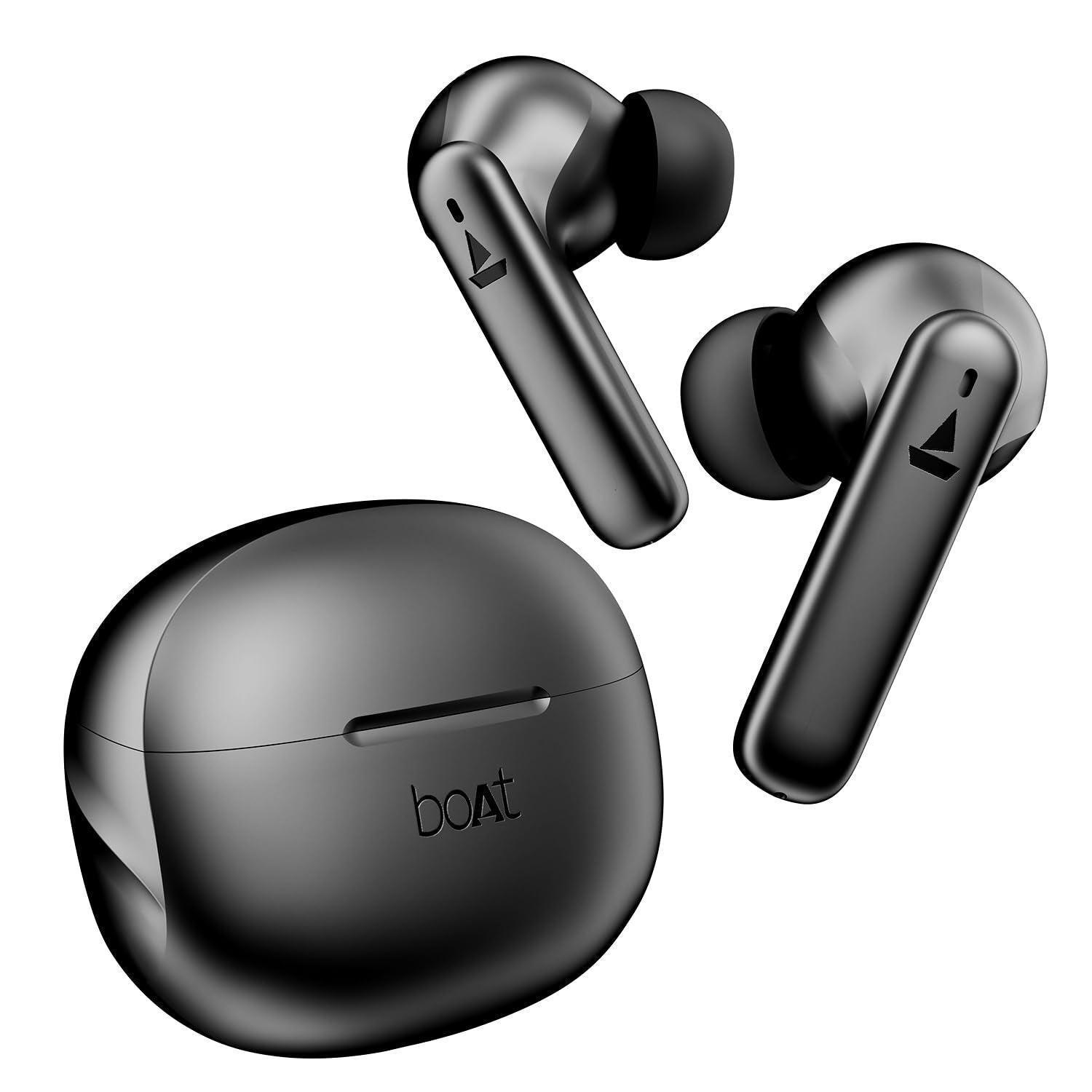 boAt Airdopes 170 TWS Earbuds with 50H Playtime, Quad Mics ENx™ Tech, Low Latency Mode, 13mm Drivers, ASAP™ Charge, IPX4, IWP™, Touch Controls & BT v5.3(Classic Black) - Triveni World