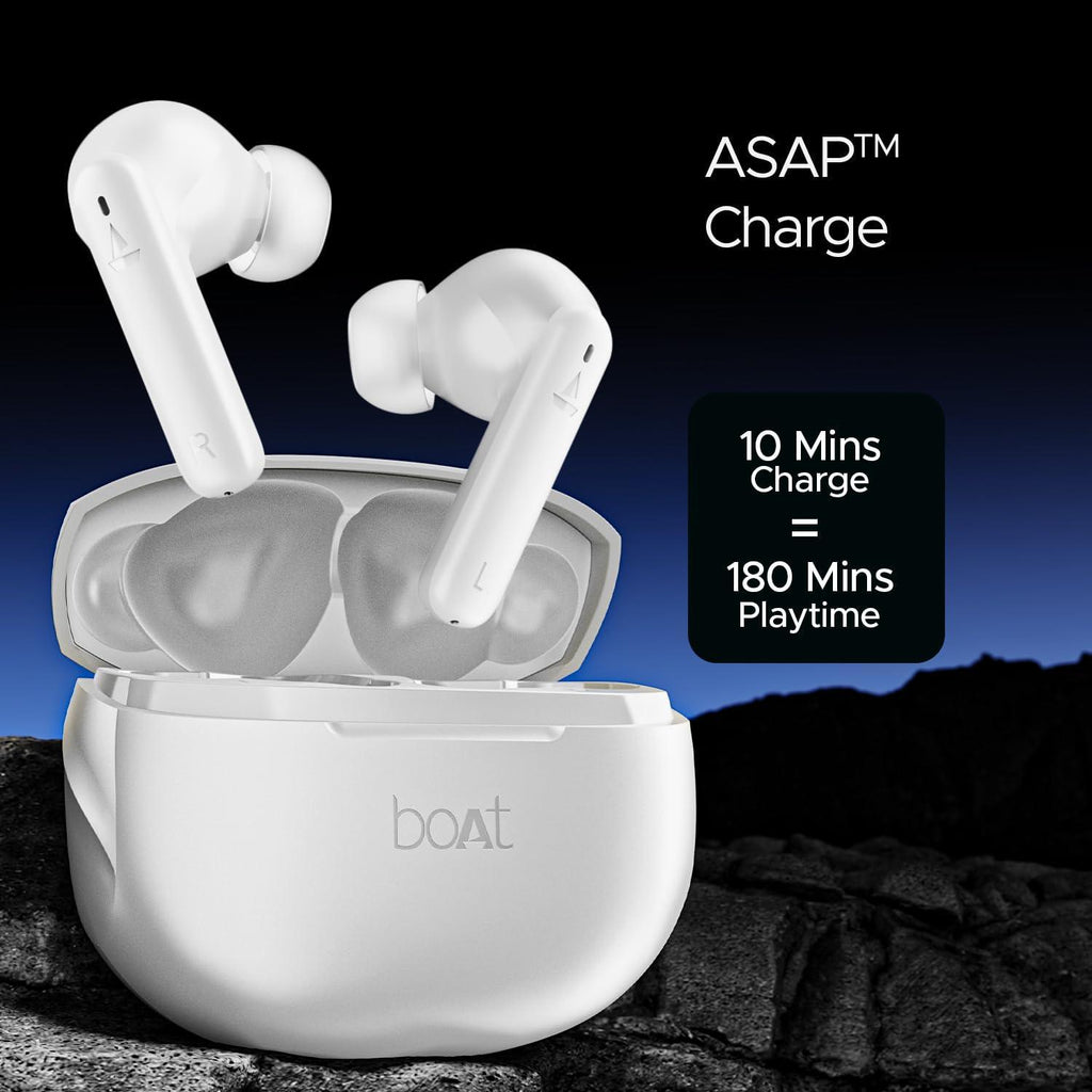 boAt Airdopes 170 TWS Earbuds with 50H Playtime, Quad Mics ENx™ Tech, Low Latency Mode, 13mm Drivers, ASAP™ Charge, IPX4, IWP™, Touch Controls & BT v5.3(Frost White) - Triveni World