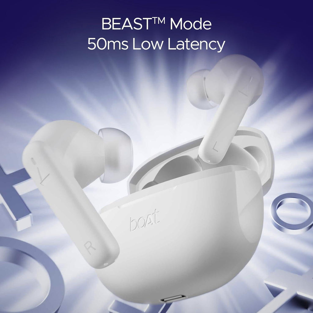 boAt Airdopes 170 TWS Earbuds with 50H Playtime, Quad Mics ENx™ Tech, Low Latency Mode, 13mm Drivers, ASAP™ Charge, IPX4, IWP™, Touch Controls & BT v5.3(Frost White) - Triveni World