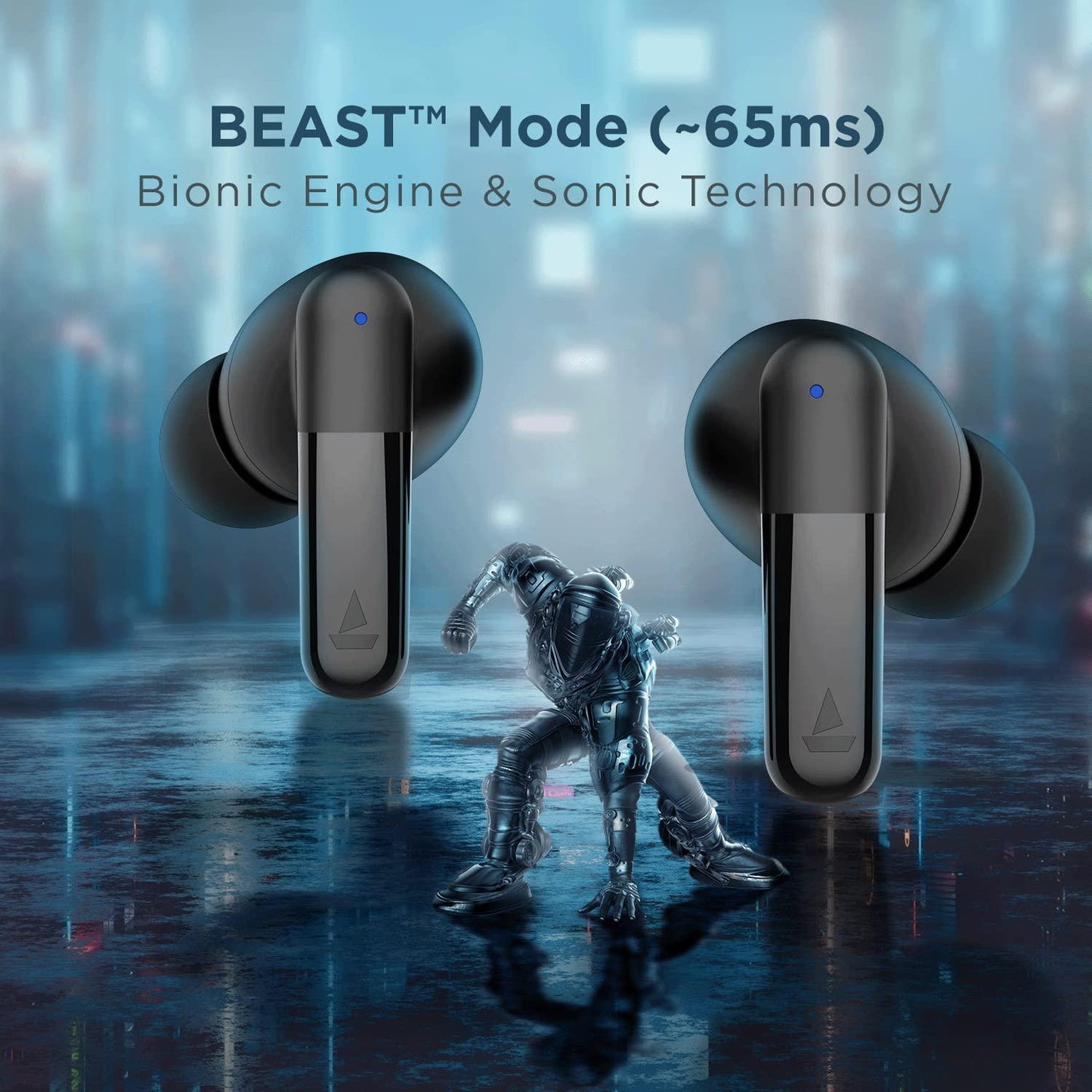 boAt Airdopes 172 True Wireless in Ear Earbuds with Enx Tech, Beast Mode, 35H Playtime, 11mm Drivers, ASAP Charge, IPX4, IWP, Touch Controls(Stunning Black) - Triveni World