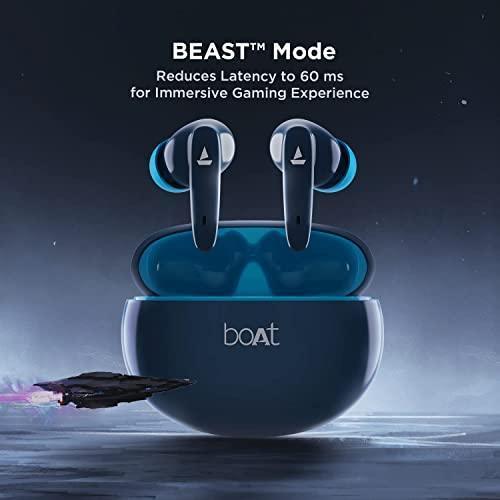 boAt Airdopes 181 in-Ear True Wireless Earbuds with ENx Tech, Beast Mode(Low Latency Upto 60ms) for Gaming, with Mic, ASAP Charge, 20H Playtime, Bluetooth v5.2, IPX4 & IWP (Bold Blue) - Triveni World