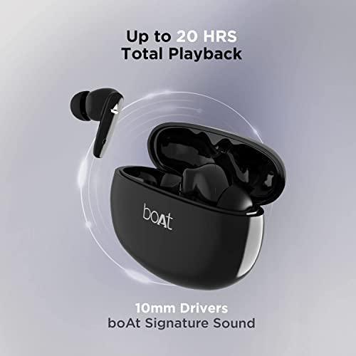 boAt Airdopes 181 in-Ear True Wireless Earbuds with ENx Tech, Beast Mode(Low Latency Upto 60ms) for Gaming, with Mic, ASAP Charge, 20H Playtime, Bluetooth v5.2, IPX4 & IWP (Carbon Black) - Triveni World