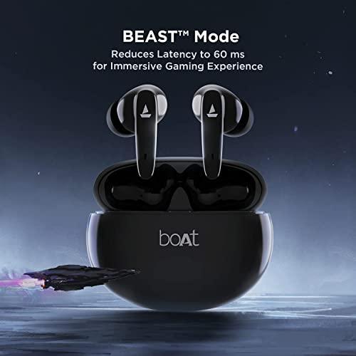 boAt Airdopes 181 in-Ear True Wireless Earbuds with ENx Tech, Beast Mode(Low Latency Upto 60ms) for Gaming, with Mic, ASAP Charge, 20H Playtime, Bluetooth v5.2, IPX4 & IWP (Carbon Black) - Triveni World