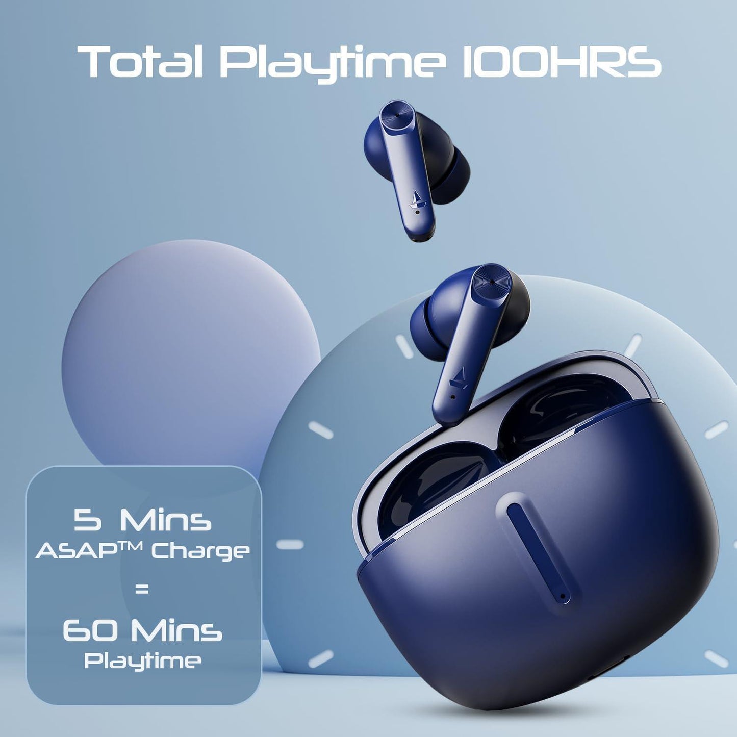 boAt Airdopes 200 Plus TWS In ear Earbuds w/ 100 Hours Playback, Quad Mics ENx Technology, 13mm Drivers, Beast Mode(50ms Low Latency), ASAP Charge(5 Mins=60 Mins), IWP Tech w/BT v5.3 & IPX5(Bold Blue) - Triveni World