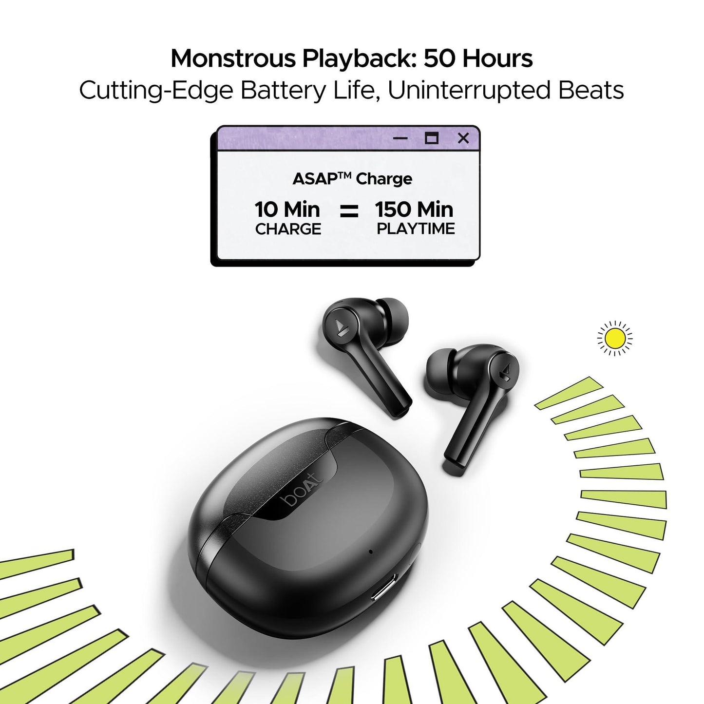 boAt Airdopes 300 TWS in-Ear Earbuds w/ 4 Mics AI-ENx™, Spatial Audio, 50 hrs Playtime, Multipoint Connection, ASAP™ Charge, Hearables App Support(Gunmetal Black) - Triveni World