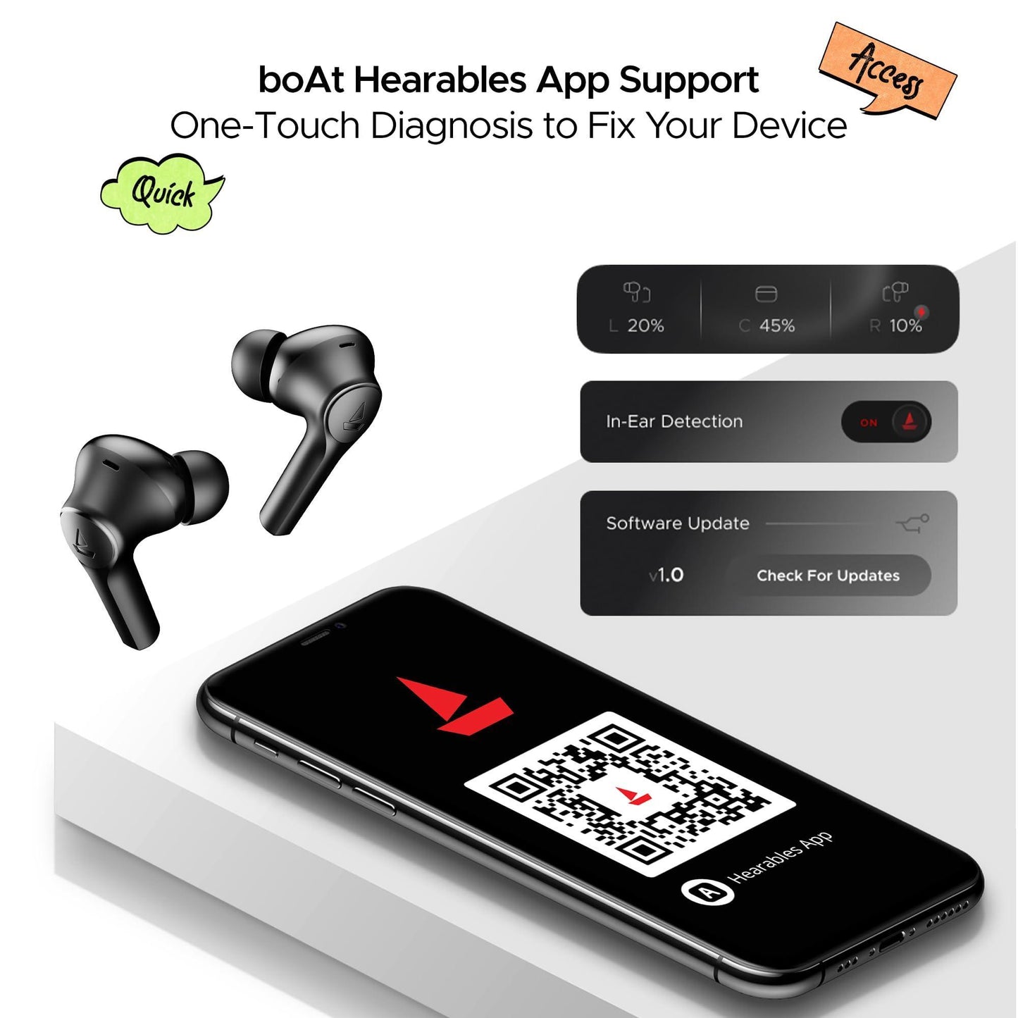 boAt Airdopes 300 TWS in-Ear Earbuds w/ 4 Mics AI-ENx™, Spatial Audio, 50 hrs Playtime, Multipoint Connection, ASAP™ Charge, Hearables App Support(Gunmetal Black) - Triveni World