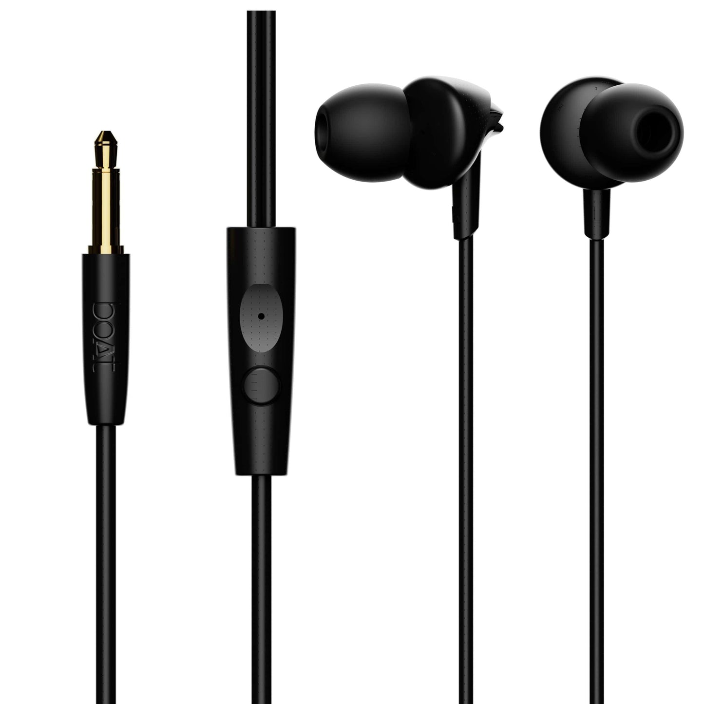 boAt BassHeads 100 in-Ear Wired Headphones with Mic (Black) - Triveni World