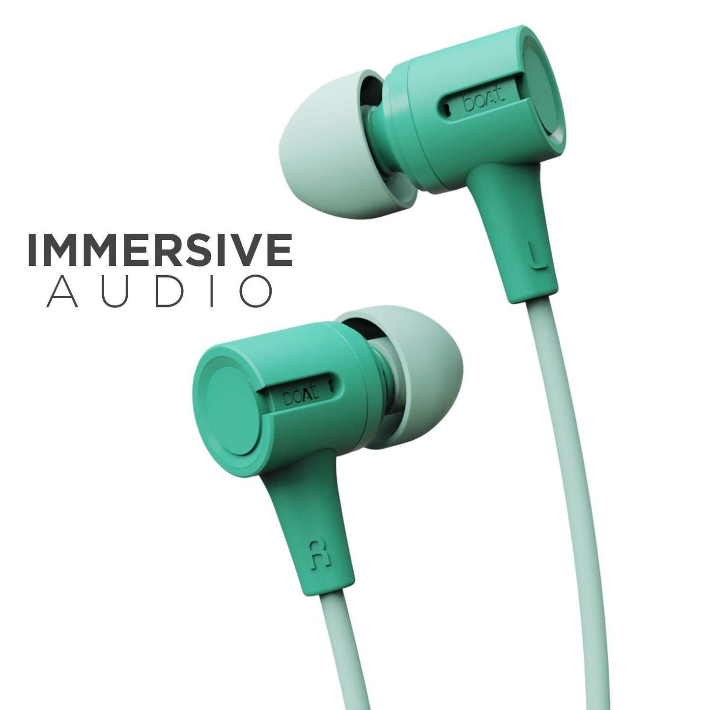 boAt Bassheads 102 Wired in Ear Earphones with Mic (Mint Green) - Triveni World