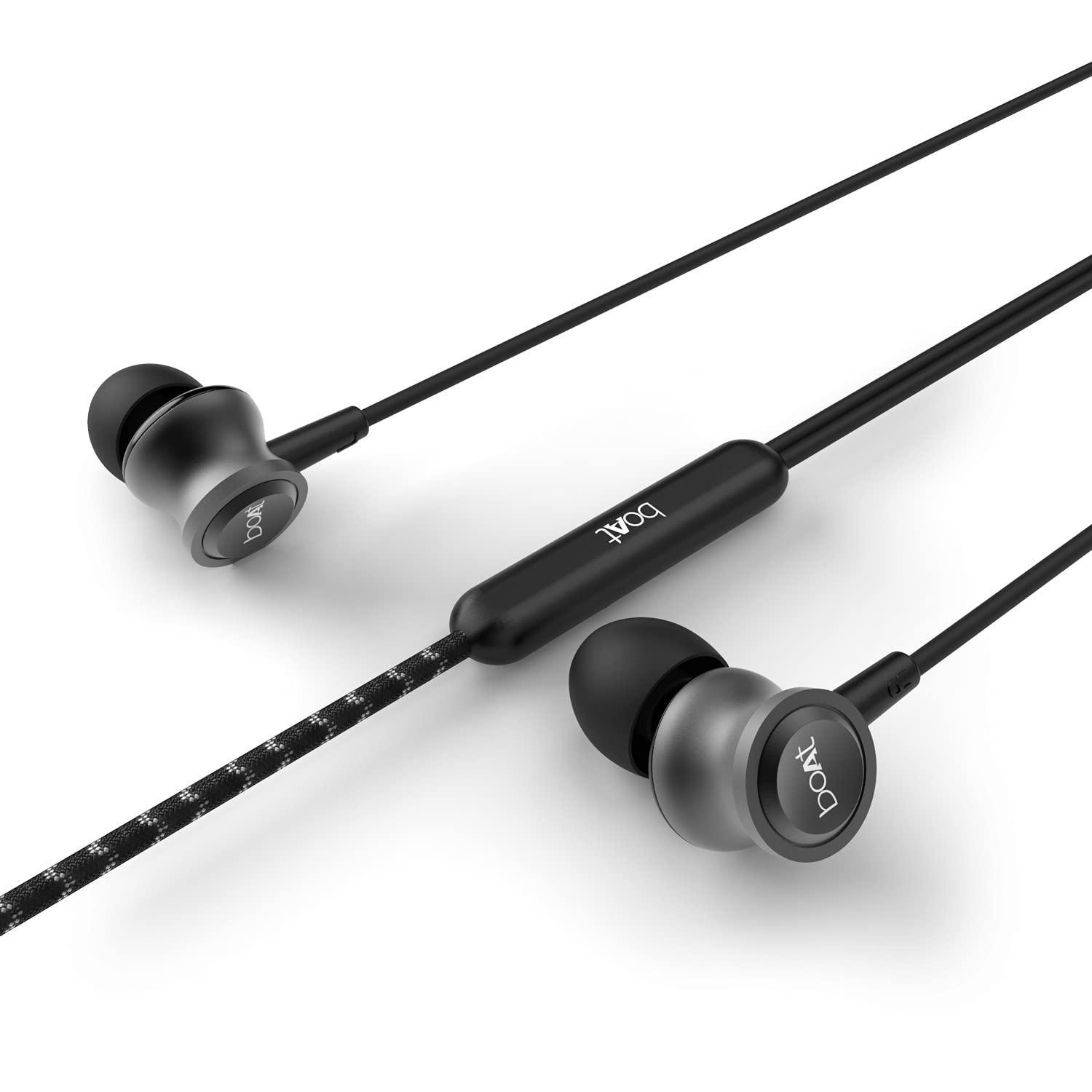 boAt Bassheads 152 in Ear Wired Earphones with Mic(Active Black) - Triveni World