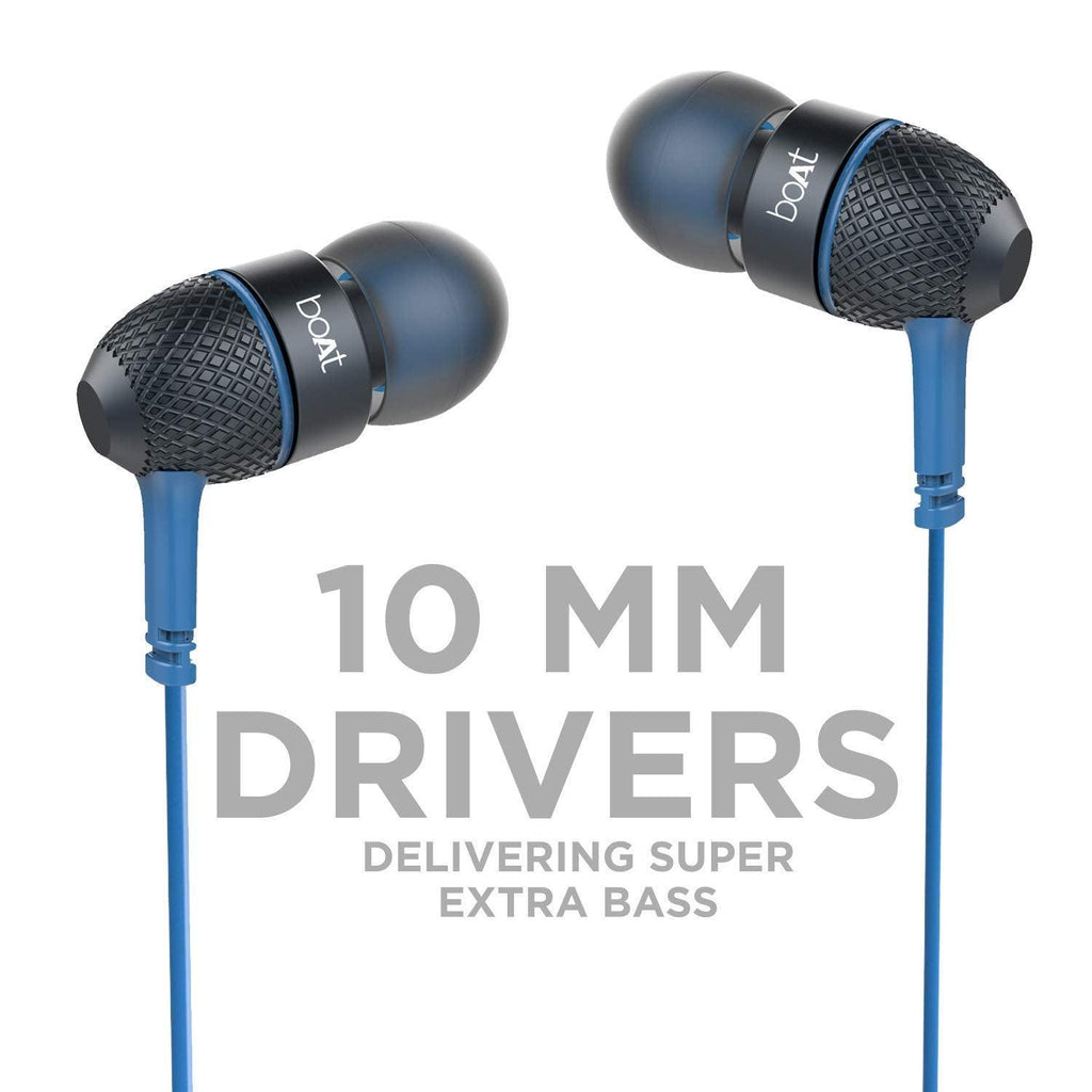 boAt Bassheads 225 Wired in Ear Earphone with Mic(Blue, Carry Case) - Triveni World