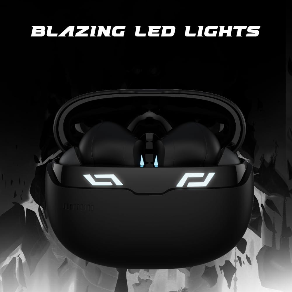 boAt Immortal 101 TWS Earbuds with Beastᵀᴹ Mode(40ms Low Latency), 30 HRS Playtime, Blazing LEDs, Quad Mics with ENxᵀᴹ Tech, ASAPᵀᴹ Charge & BTv5.3(Black Sabre) - Triveni World