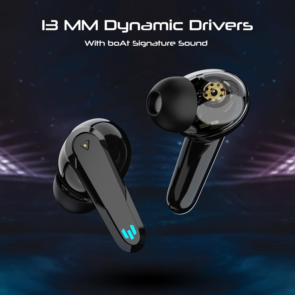 boAt Immortal 181 TWS Gaming in Ear Earbuds with Up to 40 Hrs Playtime,Quad Mics with Enx Tech,Beast Mode with 40Ms Latency,ASAP Charge,Ipx4,Iwp, RGB Led Lights, Btv5.3(Black Sabre) - Triveni World