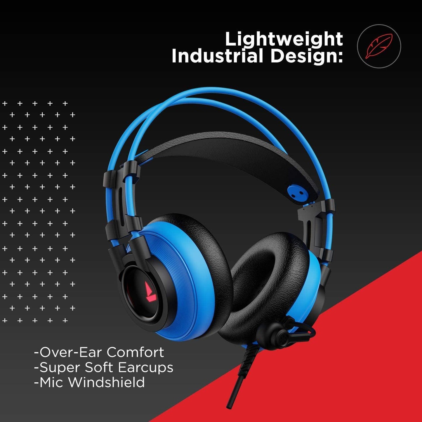 boAt Immortal IM-200 7.1 Channel Wired Over Ear USB Gaming Headphone with RGB Breathing LEDs & 50mm Drivers with mic (Furious Blue) - Triveni World