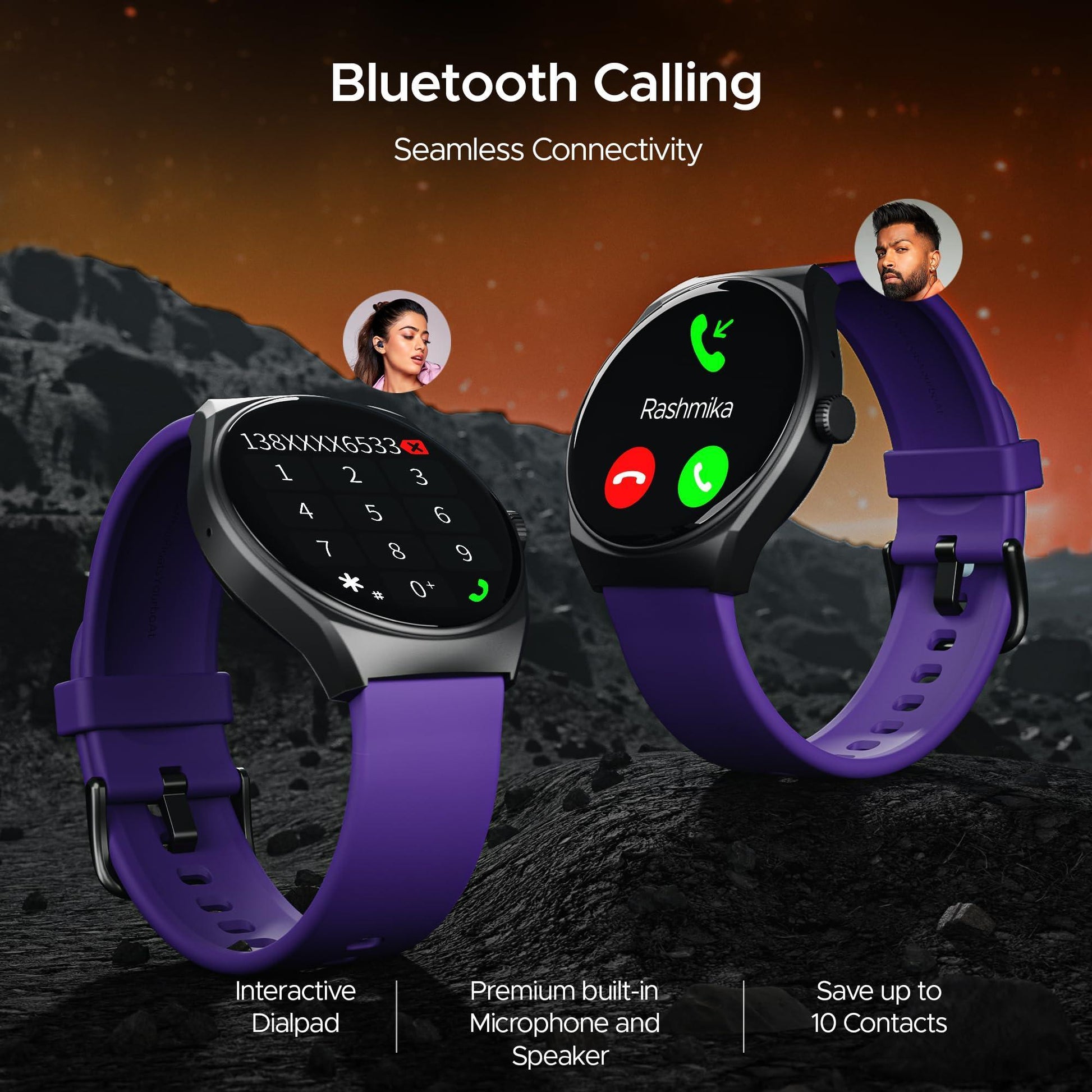 boAt Lunar Comet with 1.39" HD Display, Advanced Bluetooth Calling, Functional Crown, Multiple Sports Mode,100 Watch Faces, HR & SpO2 Monitoring,IP67, Smart Watch for Men & Women(Deep Purple) - Triveni World