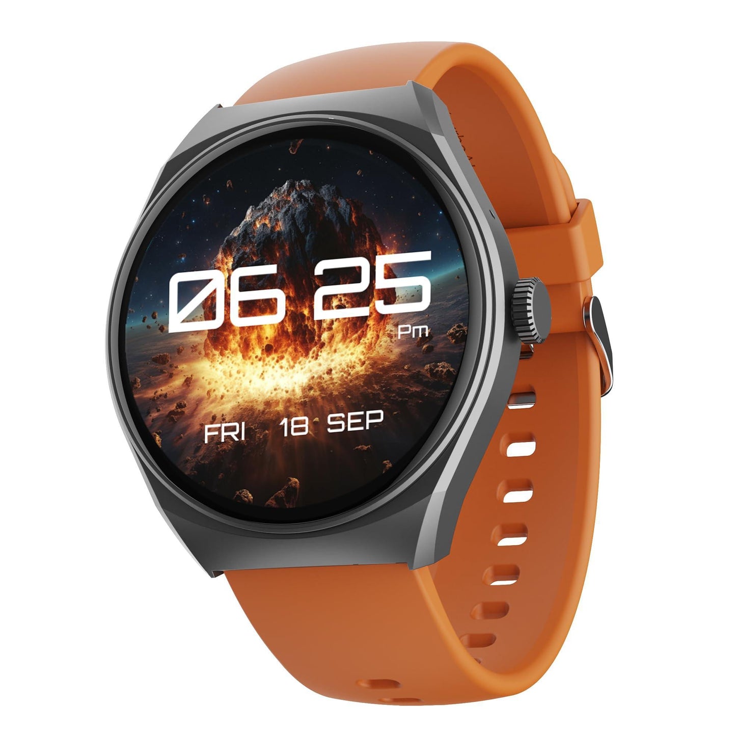 boAt Lunar Comet with 1.39" HD Display, Advanced Bluetooth Calling, Functional Crown, Multiple Sports Mode,100 Watch Faces, HR & SpO2 Monitoring,IP67, Smart Watch for Men & Women(Royal Orange) - Triveni World