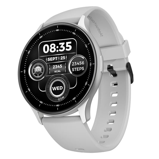 boAt Lunar Peak with 1.45" AMOLED Display, Advanced BT Calling, Always on Display, Cloud & Custom Watch Faces, in-Built Games, Stocks, SOS, IP67, Smart Watch for Men & Women(Silver) - Triveni World