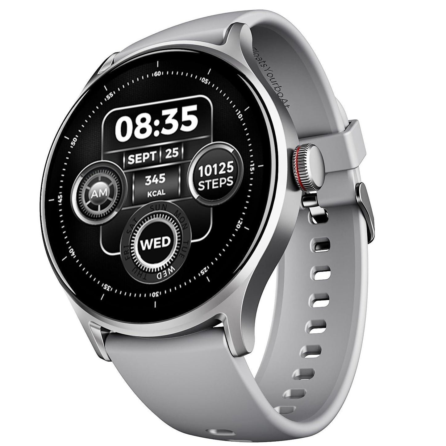 boAt Lunar Vista with 1.52" HD Display, Advanced Bluetooth Calling, Functional Crown,100+ Sports Mode, Always on Display, Heart Rate & Sp02 Monitoring, Smart Watch for Men & Women(Cool Grey) - Triveni World