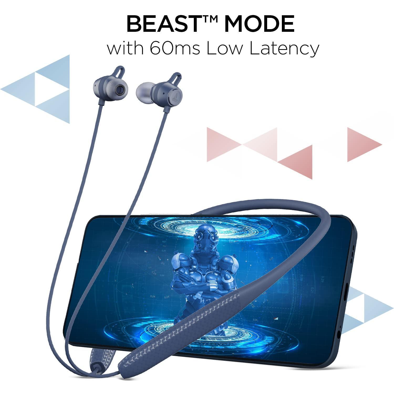 boAt Rockerz 255 Max Bluetooth in Ear Earphones with 60H Playtime, EQ Modes, Power Magnetic Earbuds, Beast Mode, Enx Tech, ASAP Charge(10 Mins=10 Hrs), Dual Pair(Space Blue) - Triveni World