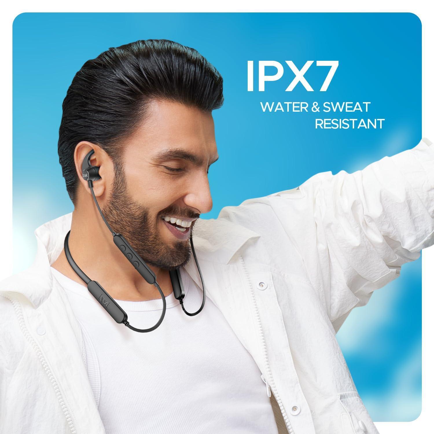 boAt Rockerz 255 Pro+ Bluetooth in Ear Neckband with Upto 60 Hours Playback, ASAP Charge, IPX7, Dual Pairing and Bluetooth v5.2(Active Black) - Triveni World