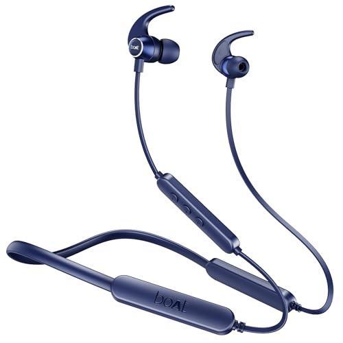 boAt Rockerz 255 Pro+ Bluetooth in ear Neckband with Upto 60 Hours Playback, ASAP Charge, IPX7, Dual Pairing and Bluetooth v5.2(Navy Blue) - Triveni World