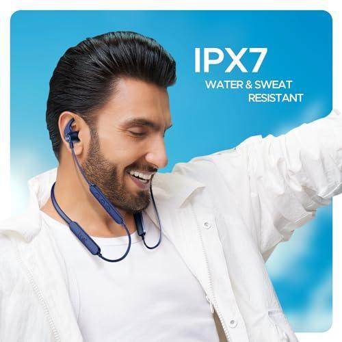 boAt Rockerz 255 Pro+ Bluetooth in ear Neckband with Upto 60 Hours Playback, ASAP Charge, IPX7, Dual Pairing and Bluetooth v5.2(Navy Blue) - Triveni World