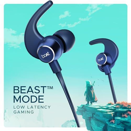 boAt Rockerz 255 Pro+ Bluetooth in ear Neckband with Upto 60 Hours Playback, ASAP Charge, IPX7, Dual Pairing and Bluetooth v5.2(Navy Blue) - Triveni World