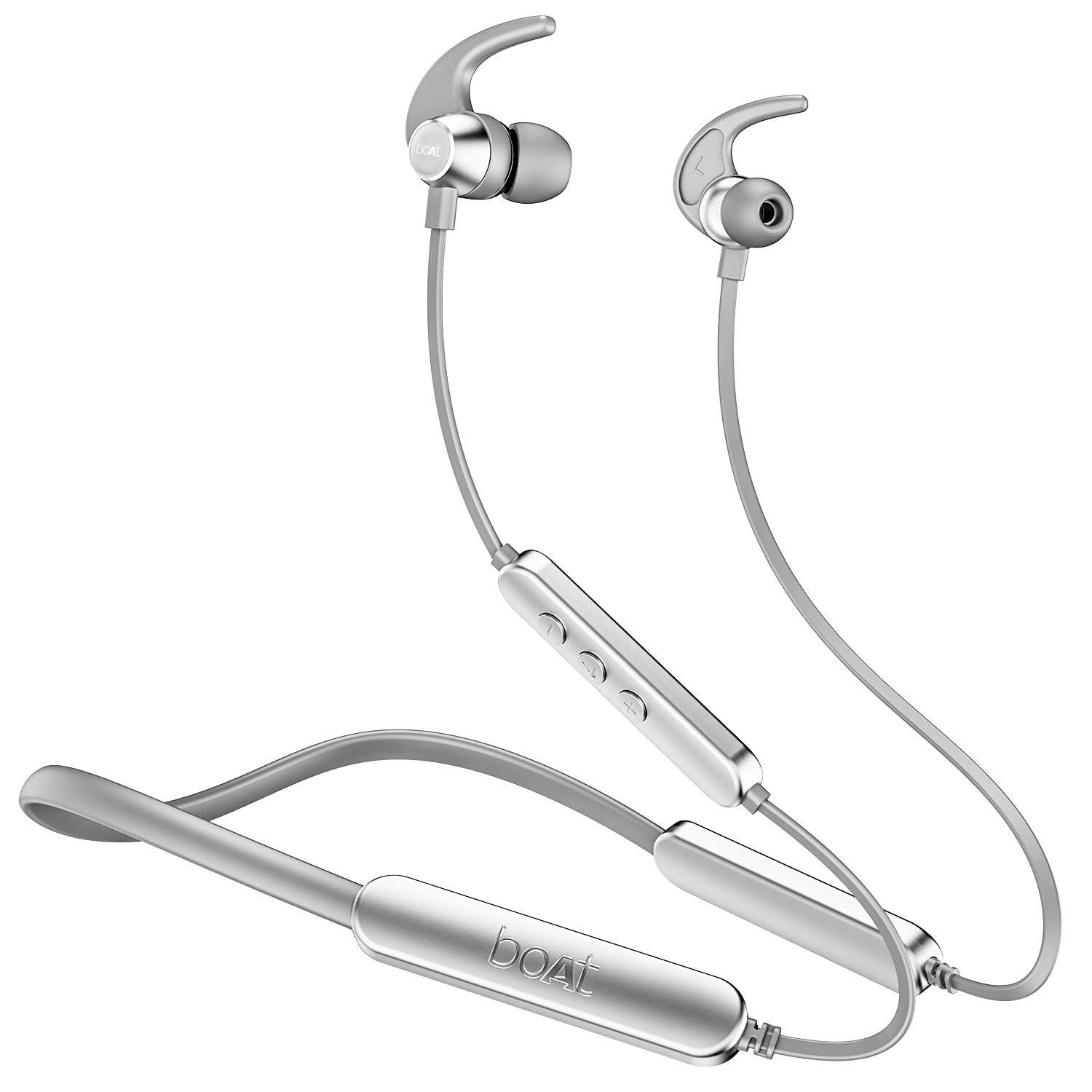 boAt Rockerz 255 Pro+ Bluetooth Wireless in Ear Earphones with Upto 60 Hours Playback, ASAP Charge, IPX7, Dual Pairing and Bluetooth v5.2(Moon White) - Triveni World